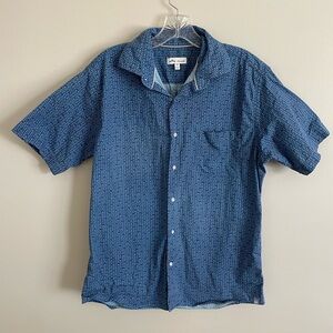 Peter Millar Shark Fin Print Short Sleeve Button-down